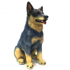 Blue Heeler Dog Puppy Sitting Statue Garden Ornament Sculpture 34cm   332288048670